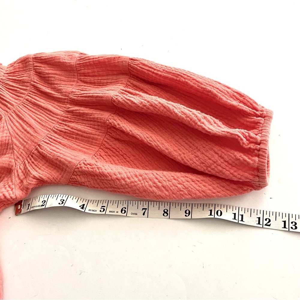 Before You Coral Cotton Top Size Medium Gauze Casual Off-Shoulder Summer Modest - Picture 12 of 12